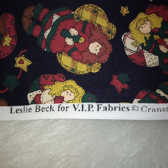 FABRIC Country Christmas Angels Fabric designed by Leslie Beck, 2.25 yards - Picture 4 of 4